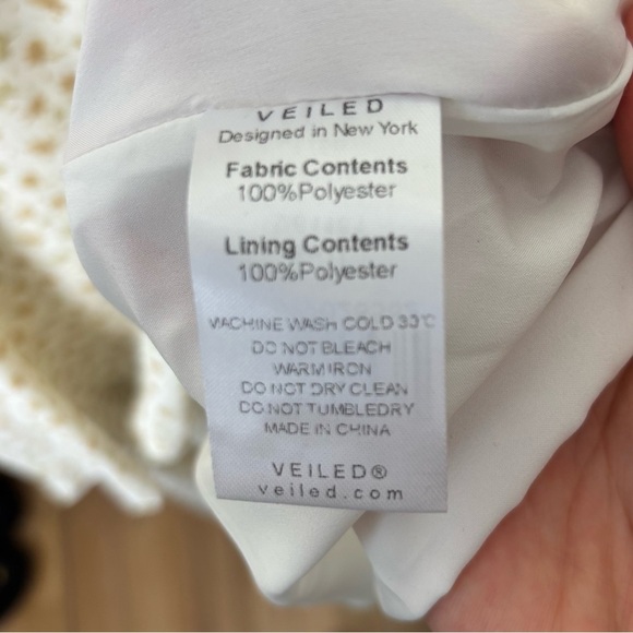 NWT Veiled New York Narjis Side Rouched Maxi Dress Beige Floral Women’s Sz Large - Picture 8 of 9